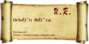 Urbán Róza névjegykártya