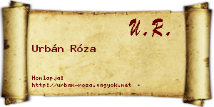 Urbán Róza névjegykártya